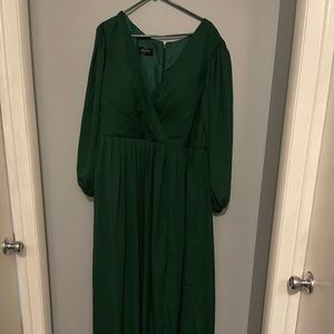Deep green ball gown